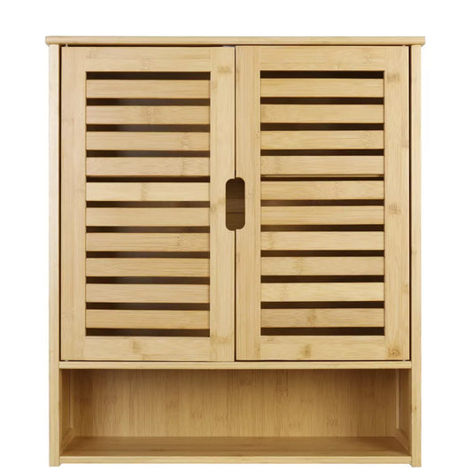 3 Tier Bamboo Wall-Mounted Medicine Cabinet