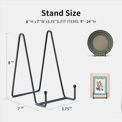 Home Collection 2 Pack Metal Display Easel Stand for Picture, Plate & Book – Iron Frame Holder