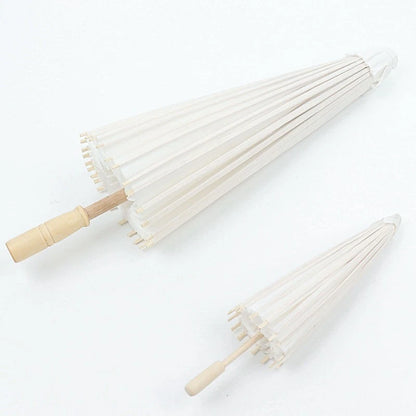 Home Collection 4 White 16" Paper Umbrellas – Decorative Parasols for Weddings, Parties & Events