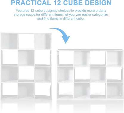Home Collection 12 Cube Storage Organizer Bookshelf