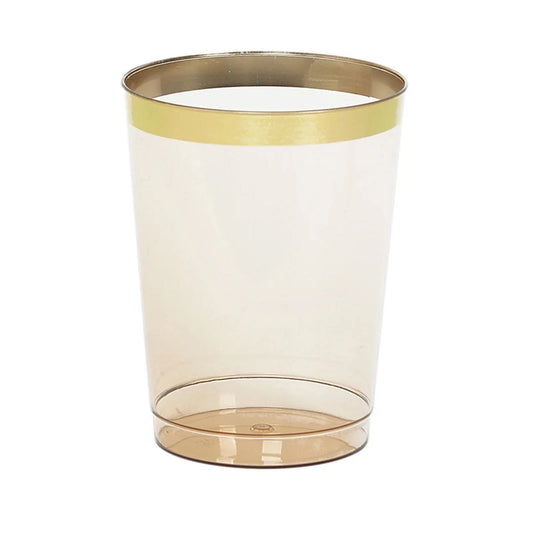 Home Collection 25-Pack Crystal Amber Gold Plastic Cups 10 oz