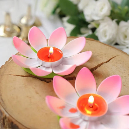 Home Collection 10-Pack 5" Lotus Flower Floating Tealight Candles – Assorted Colors