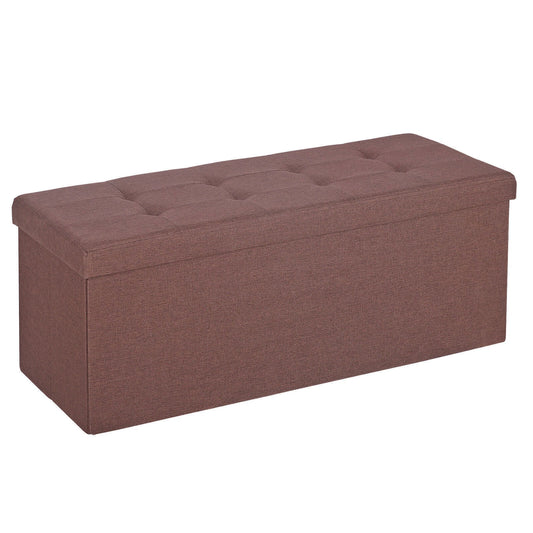 43" Folding Storage Ottoman Bench – Brown