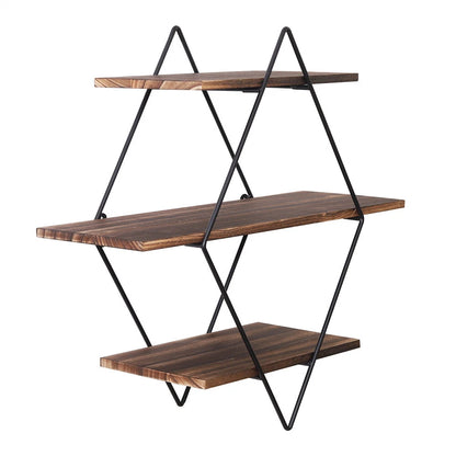 3-Tier Geometric Diamond Floating Wall Shelf