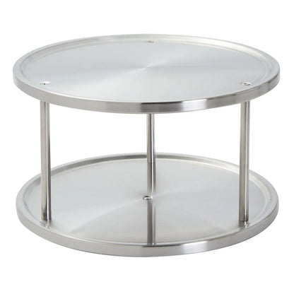 2 Tier Lazy Susan 360° Turntable Kitchen Spice Organizer Rack