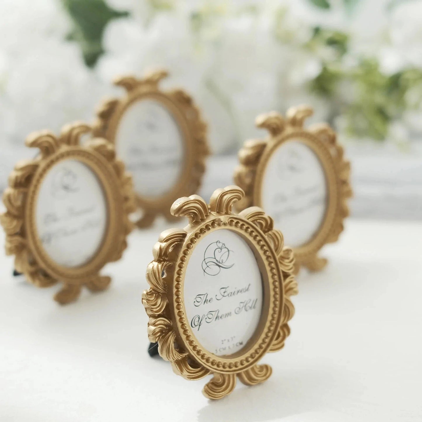 Home Collection Gold 4-Pack Mini 4" Baroque Oval Picture Frames