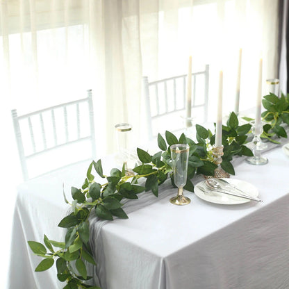 Home Collection 6FT Artificial Green Silk Rose Leaves Garland