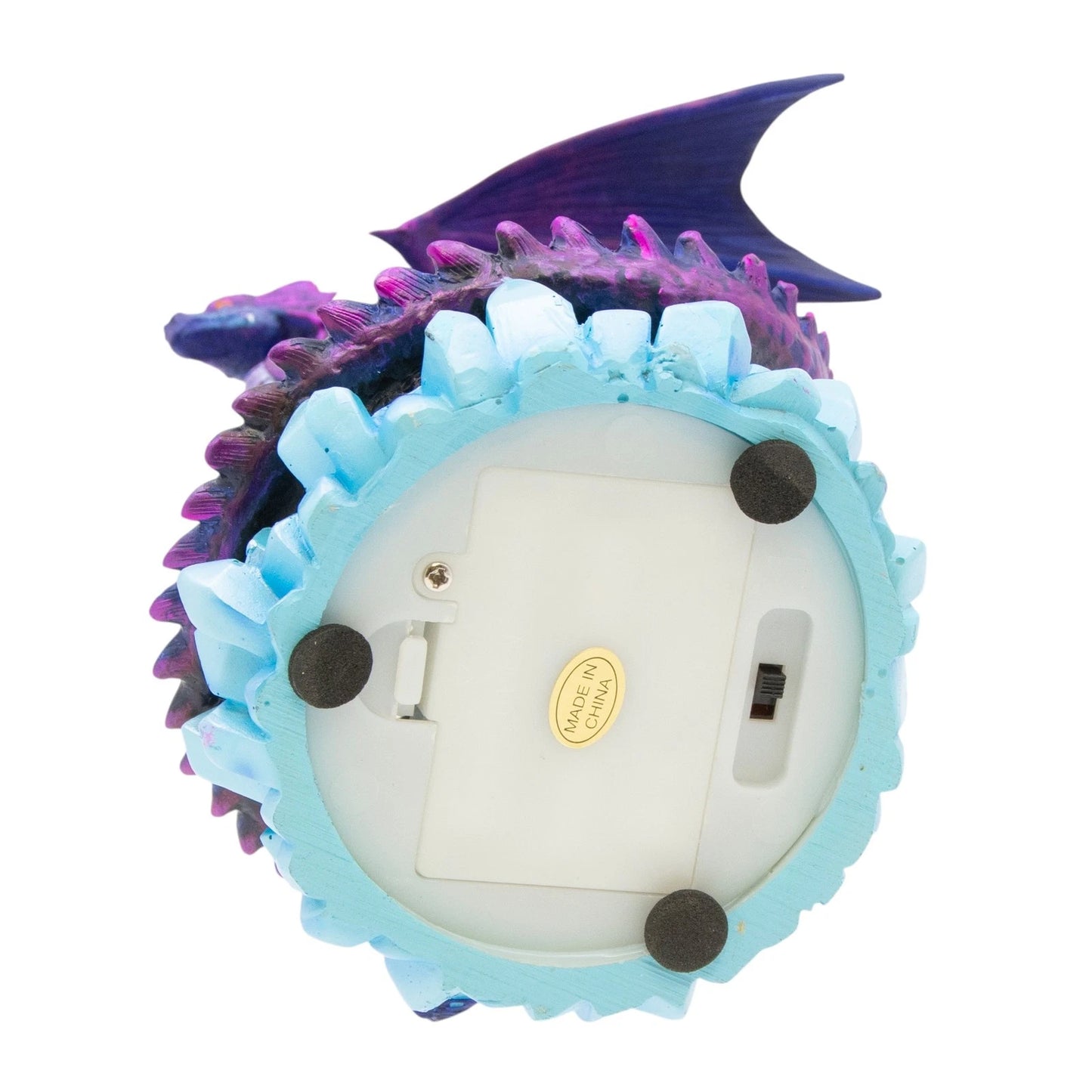 6" Purple Dragon Figurine with Color-Changing LED Orb
