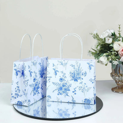 Home Collection Pack of 12 Toile Paper Gift Bags with Handles