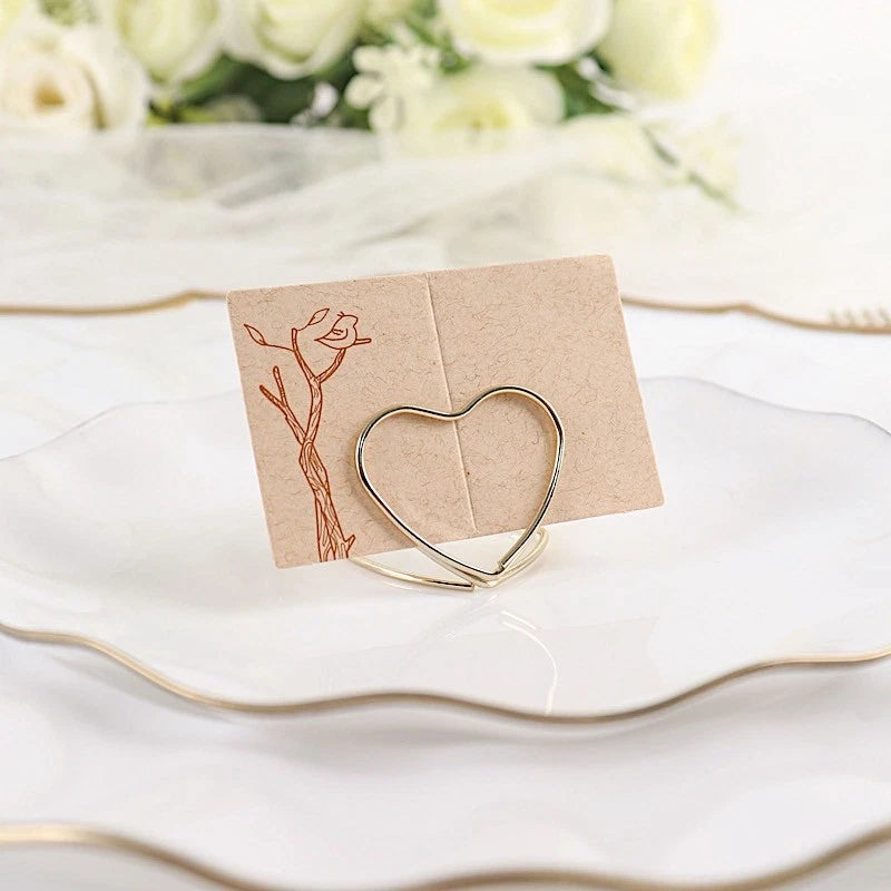 Home Collection Gold 10-Pack Double Heart Metal Sign Holders