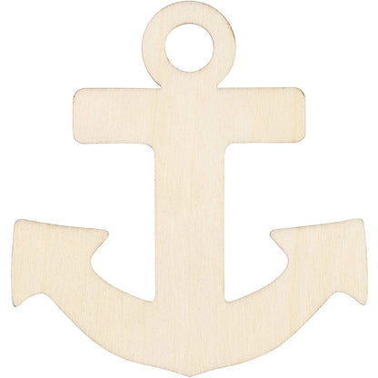 24-Pack Unfinished Wooden Anchor Cutouts