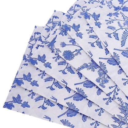 Home Collection 20-Pack White & Blue Floral 2-Ply Paper Dinner Napkins