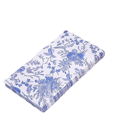 Home Collection 20-Pack White & Blue Floral 2-Ply Paper Dinner Napkins