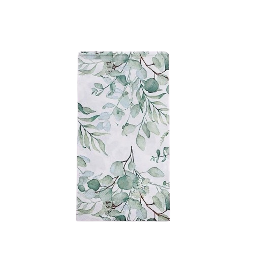 20-Pack White & Green Eucalyptus Leaves 2-Ply Paper Dinner Napkins