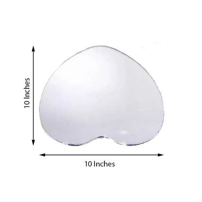 6 pcs Heart Shaped 10" Glass Mirrors Wedding Party Decorations
