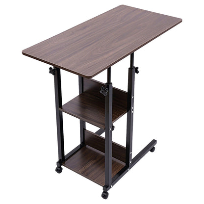 C-Shaped Adjustable Side Table with Wheels