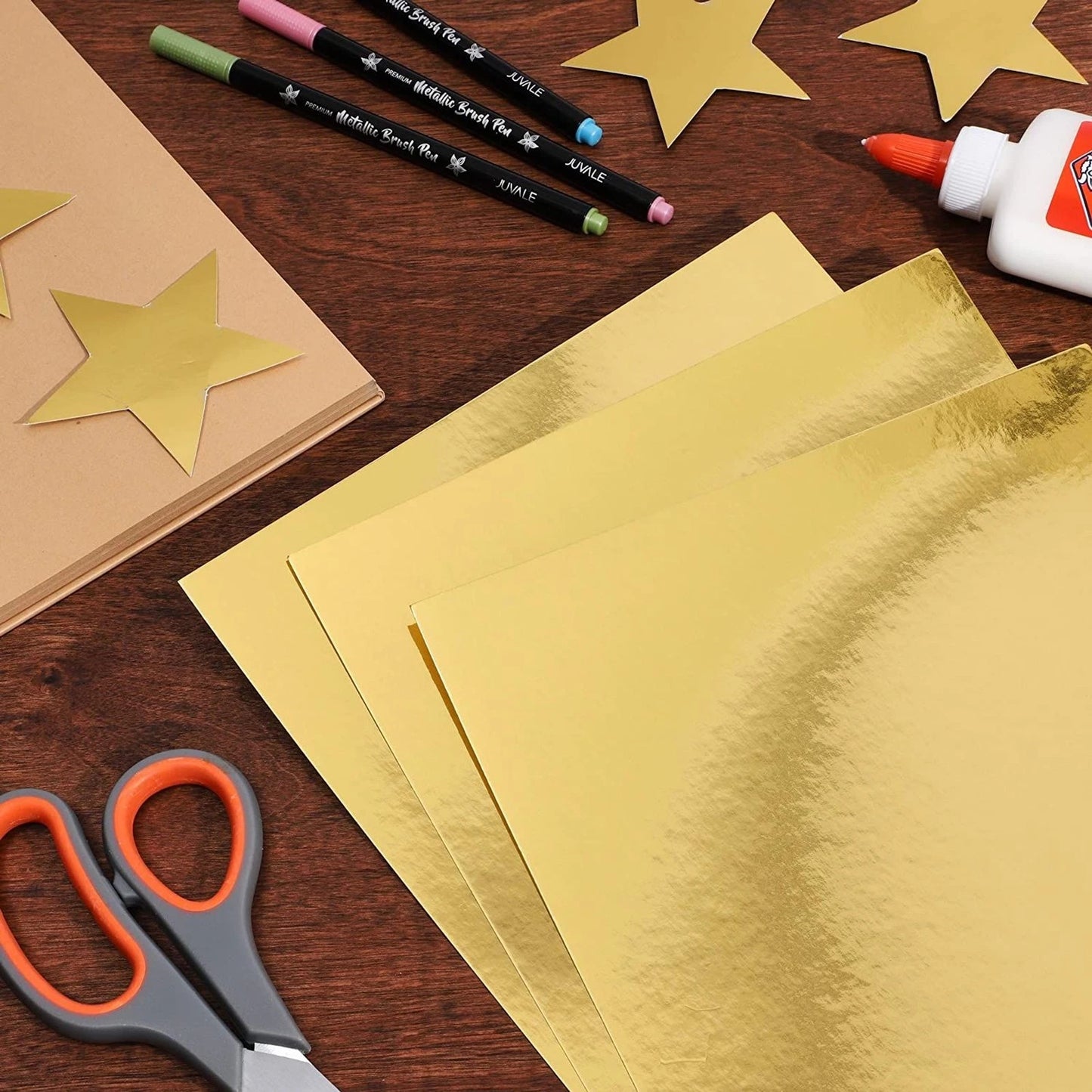 50-Pack Metallic Gold Foil Paper Sheets