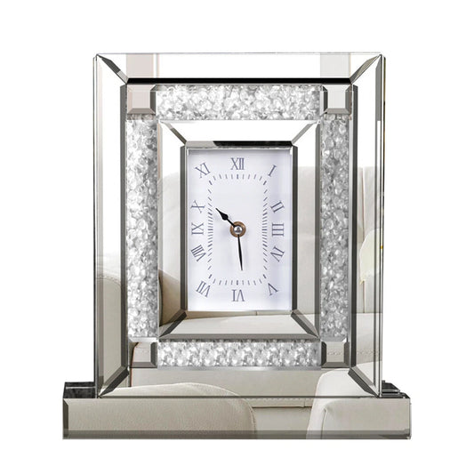 Sparkle Crush Diamond Mirrored Desk Clock