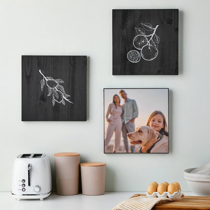 3-Pack 12x12 Black Washed Wooden Plaques