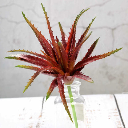 Home Collection 3PCS 12" Faux Succulent Aloe Sprays Orange Burgundy Green Artificial Stems