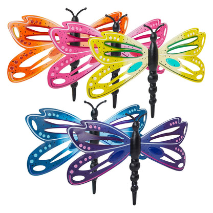 5-Pack Colorful 3D Metal Dragonfly Wall Decor