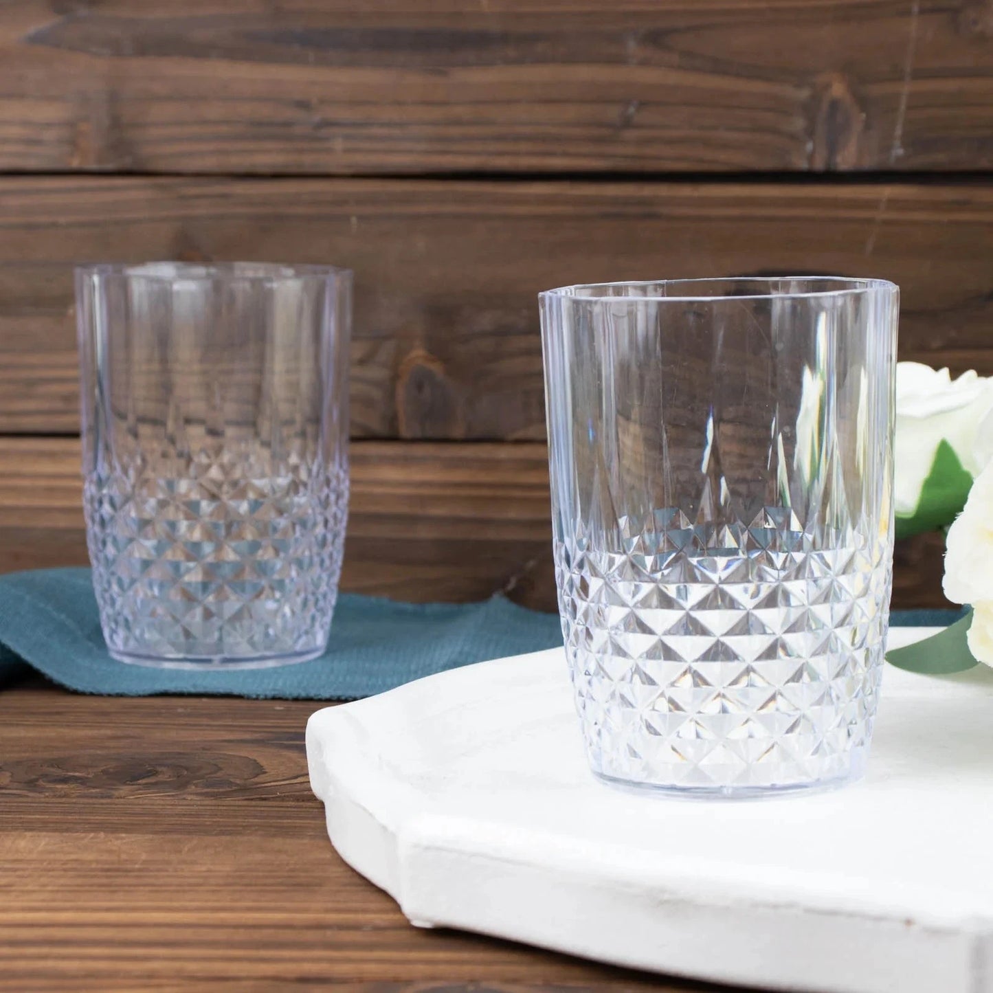 6 Pack 16 oz Crystal Clear Plastic Drinking Glasses Disposable Party Cups