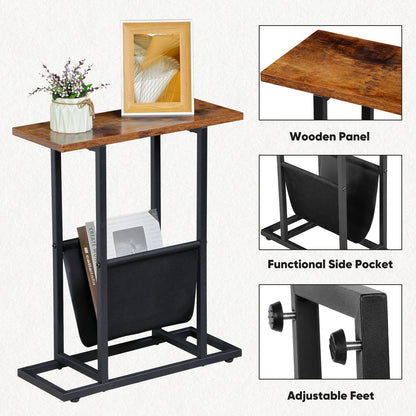 2-Piece Slim End Table Set with Magazine Holders