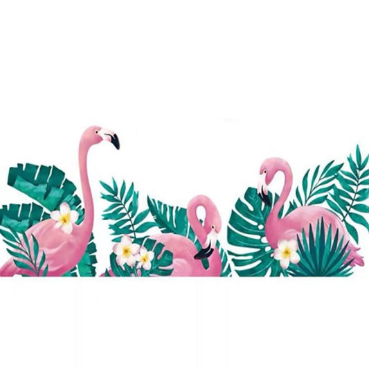 Pink Green Flamingo PVC Wall Stickers
