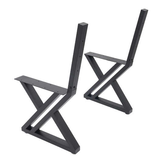 2PCS Z-Shaped Bench Legs with Backrest Bracket
