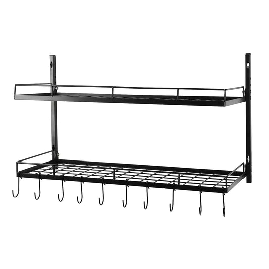 Wall-Mounted Pot & Pan Rack Organizer