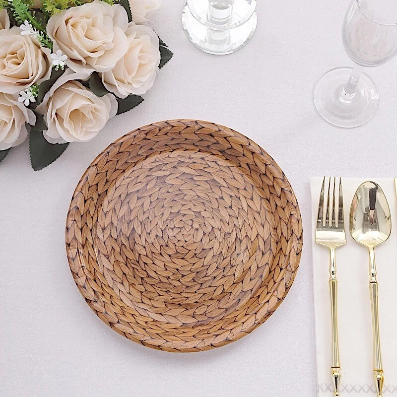 Home Collection 25-Pack 9" Rattan Print Paper Dinner Plates