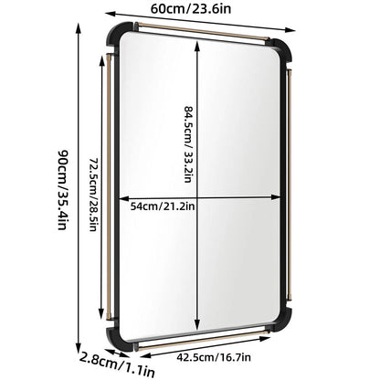 Rustic Industrial Rectangular Wall Decor Mirror