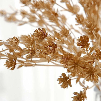 4-Pack Gold Metallic Artificial Baby’s Breath Bouquets – 13" Decorative Stems