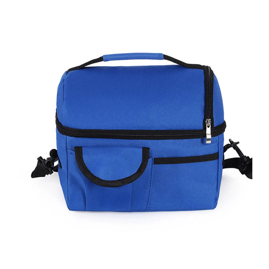 Insulated Dual-Compartment Leakproof Lunch Tote Cooler Bag Royal Blue