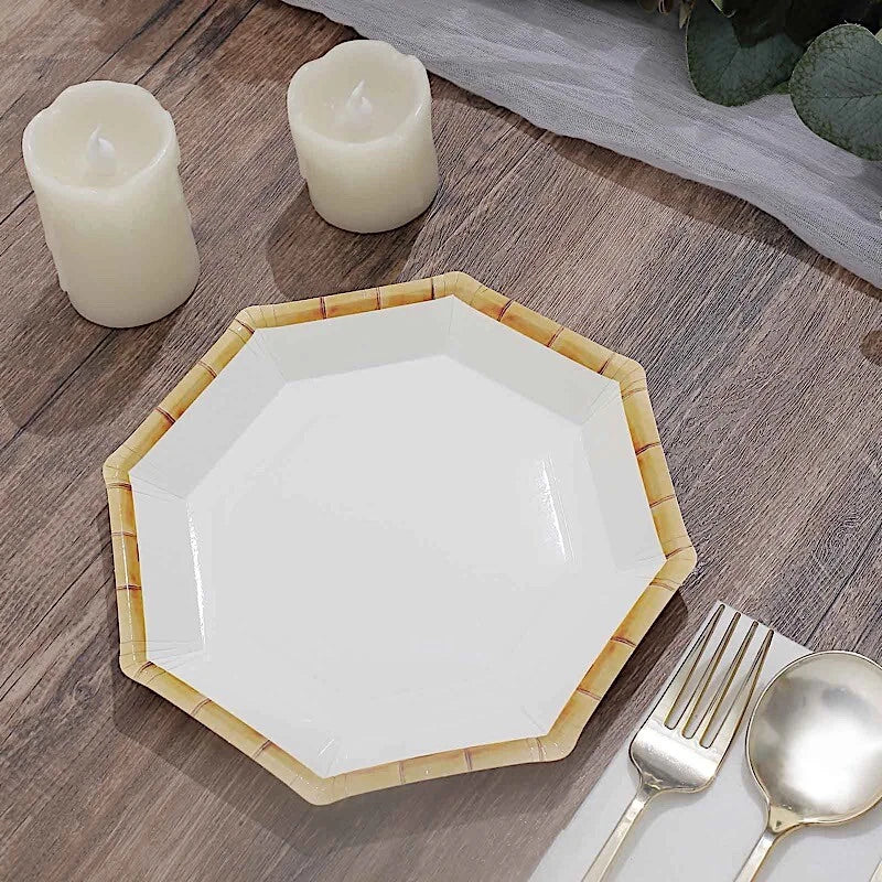 Home Collection 25-Pack White Octagon Disposable Dinner Paper Plates