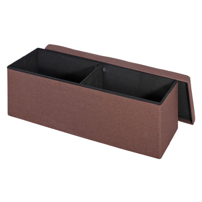 43" Folding Storage Ottoman Bench – Brown