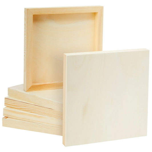 6-Pack Unfinished Wood Panels for Painting