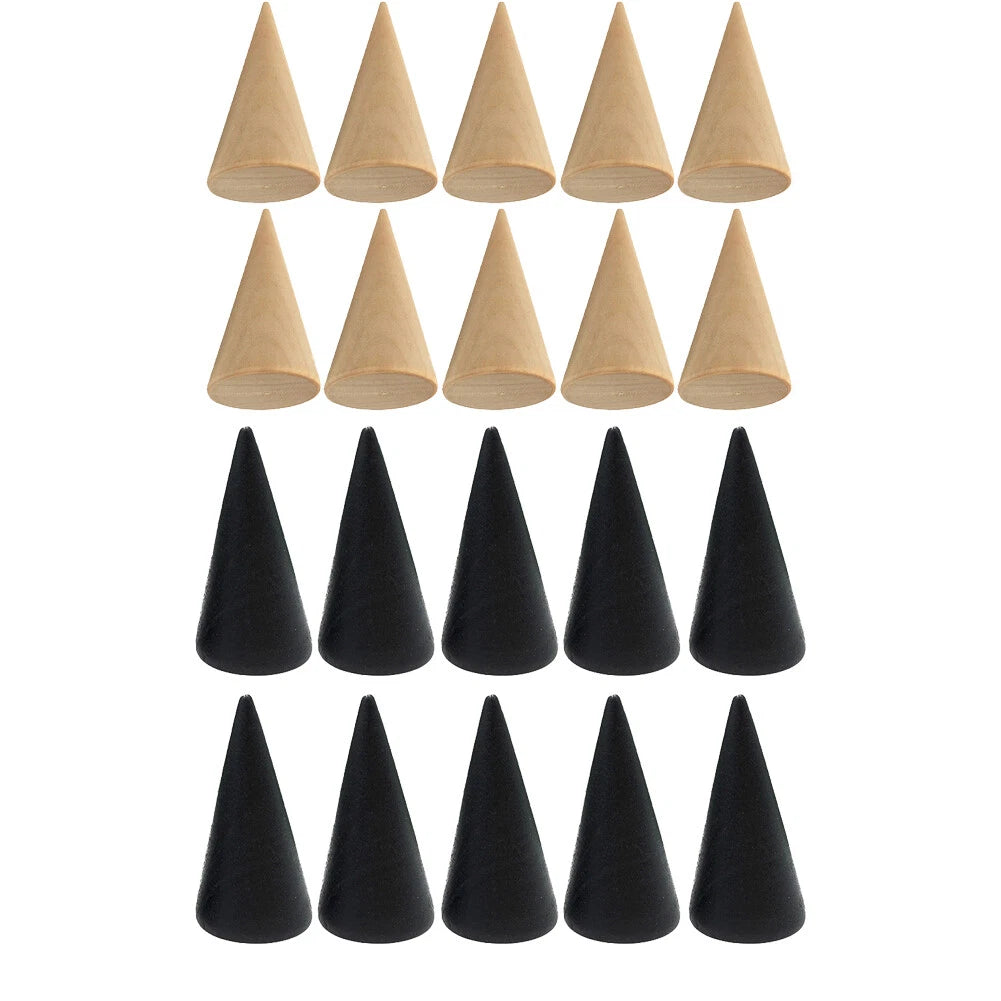10–20 Pc Wood Cone Ring Holder