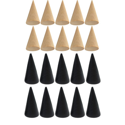 10–20 Pc Wood Cone Ring Holder