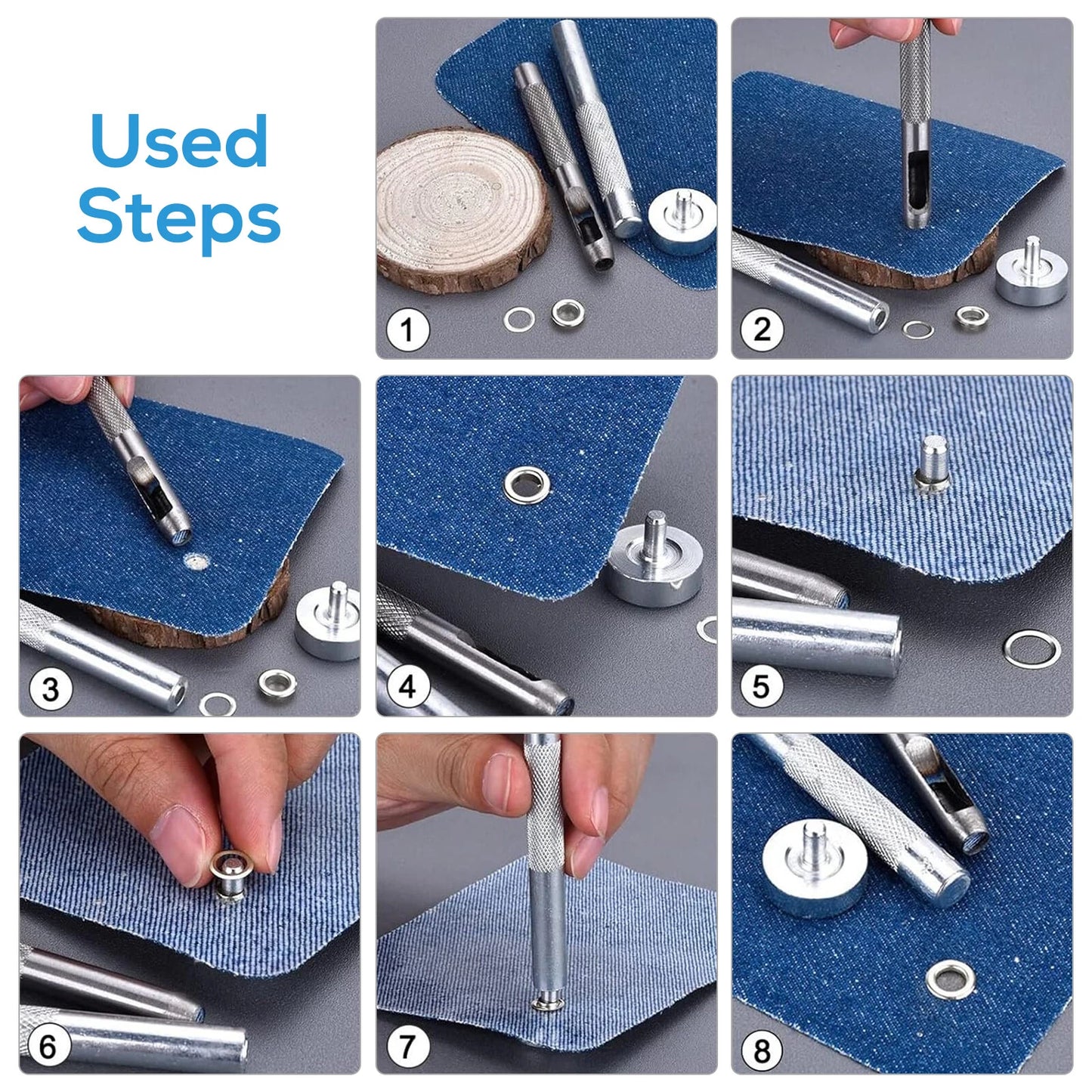 600 Set 3/16" Grommet and Washer Kit with Hole Punch