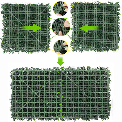 12PCS Artificial Boxwood Hedge Panels