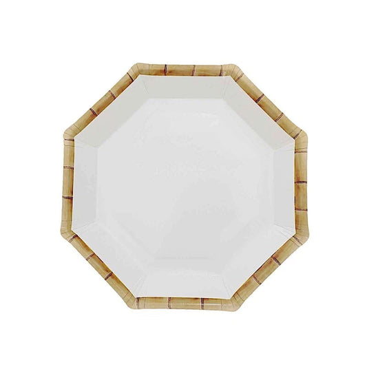 Home Collection 25-Pack White Octagon Disposable Dinner Paper Plates
