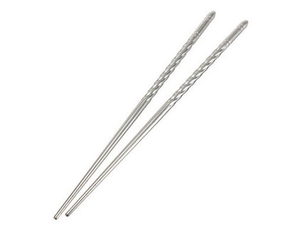 Home Collection 5 Pairs 9" Stainless Steel Chopsticks