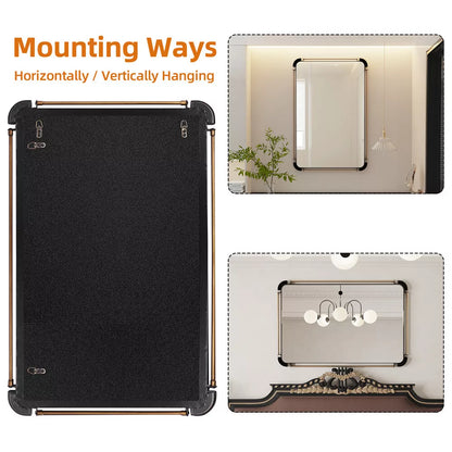 Rustic Industrial Rectangular Wall Decor Mirror