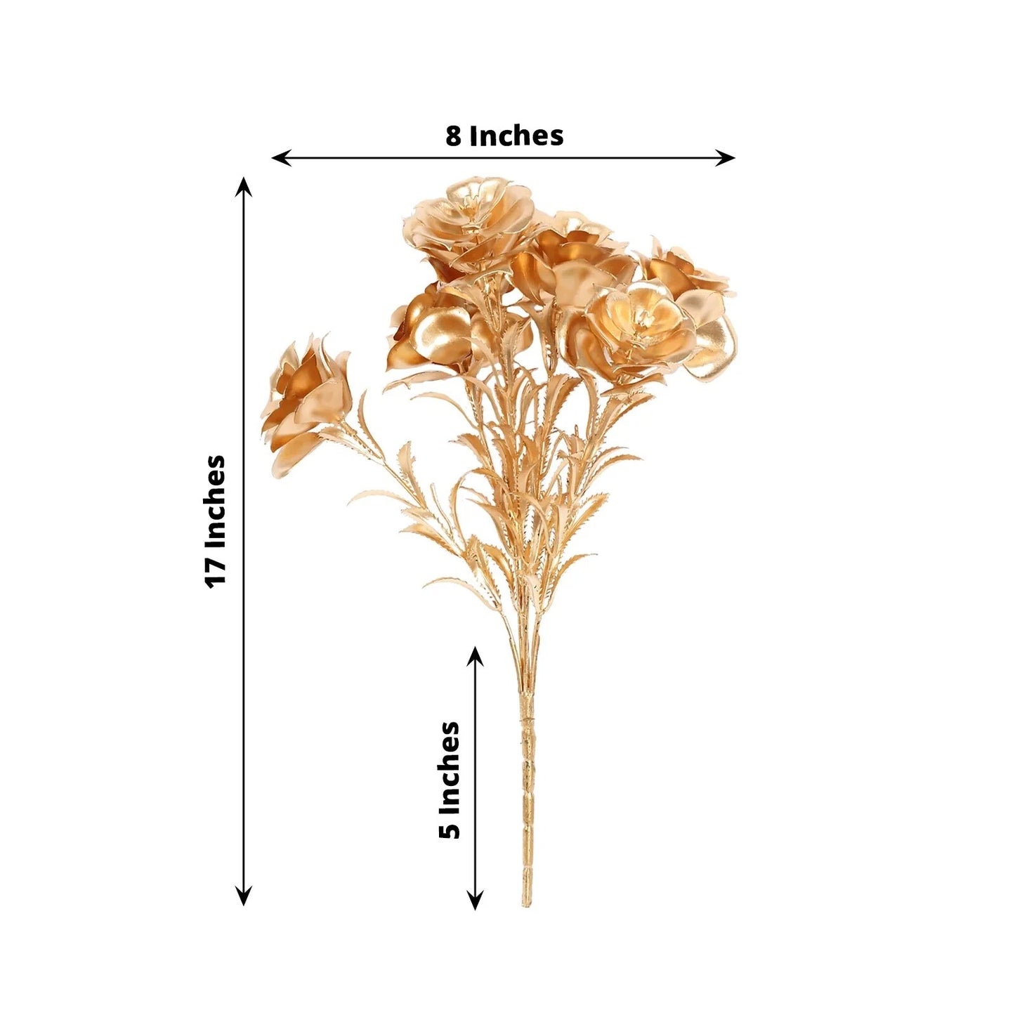 Home Collection 2-Pack 17" Metallic Gold Artificial Rose Bouquets