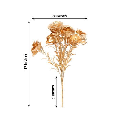 Home Collection 2-Pack 17" Metallic Gold Artificial Rose Bouquets