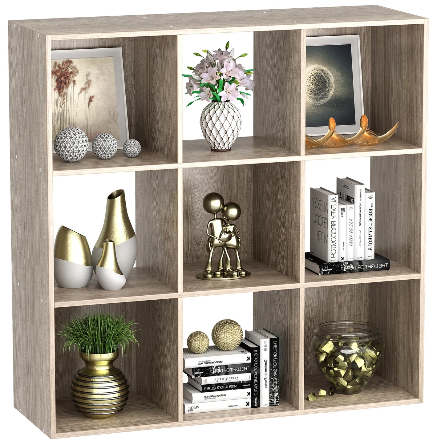 Home Collection 9 Cube Storage Organizer Bookshelf