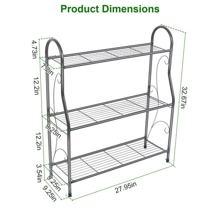 Home Collection 3-Tier Metal Plant Stand Shelf