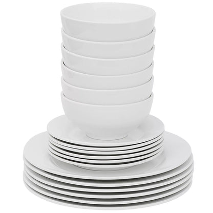 18-Piece White Porcelain Dinnerware Set