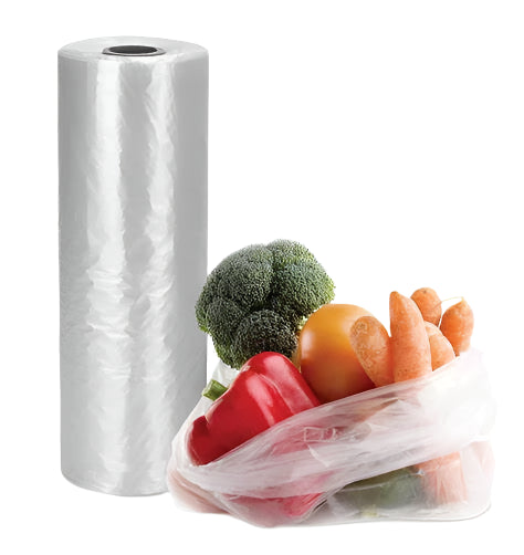 2 Rolls Plastic Produce Bags on Roll